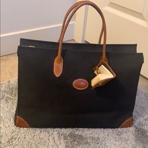 Long Champ Paris sheen navy blue and brown bag